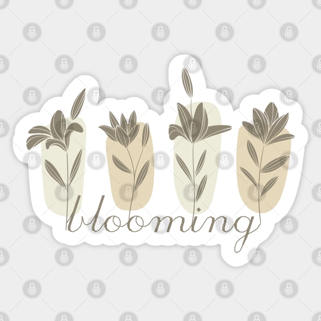 Blooming hand drawn flowers, inspirational meanings Sticker by TargetedInspire